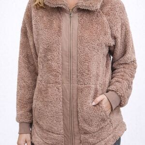Sonoma Sherpa Fleece Zip-Up Jacket | Cozy Taupe | XS